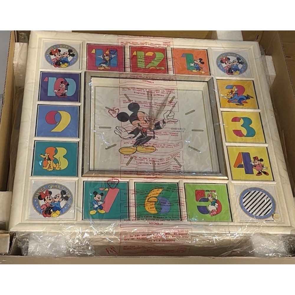 Seiko Disney Mickey Mouse Quartz Vintage Motion Clock Japan 1980's Brand New